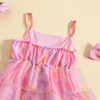 Sukienki dla dziewcząt słuchaj 15y Toddler Girl 2pcs Summer Casual Stroje bez rękawów