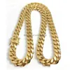 Chains Gold Miami Cuban Link Chain Necklace Men Hip Hop Stainless Steel Jewelry Necklaces Drop Delivery Pendants Dhoq2