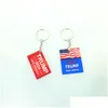 Autre décor à la maison 2024 Us Election Keychain Pendant Trump Campaign Slogan Plastic Drop Delivery Garden Dhjpw