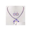 Earrings Necklace Fashion Sweet And Rich Flowers Wax Rope Temperament Set Drop Delivery Jewelry Sets Dht2G