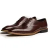 Calssic Mens Leather Leather Brown Lace Up Oxfords Shoes for Wedding