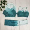 Trainingspakken voor dames Ombre yogapakken Sportoutfit Dames Workout Sportkleding Tie Dye-sets Naadloze fitnesskleding Gymkleding Atletische set 23-delig