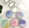 Liquide Bling Glitter Quicksand Portable Pliant Miroir 5 Couleurs Double Face Pliable Poche Miroirs DD886