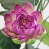 Dekoratif Çiçekler 6 Kafa Büyük Lotus Çiçek Şubesi Sahte yapraklı Yapay Açık Ev Bahçe Dekor Flores Yapaylar Su Bitkileri