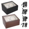 Meerdere Rotatie Display Dozen Elektrische Watch Winder Voor 4 Automatische Horloges 6 Grids Opbergdoos Stille Motor250e