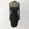 Casual Dresses Ziamonga elegant spetsklänning kvinnor långärmad mini damer formella för arbete kontor bär affärsfest bodycon penna