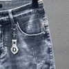 Mens Jeans Men Summer Denim Shorts Light Blue Holes Fashion Male Streetwear Stretch Pants Srtaight Fit 230607