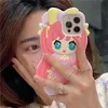 Gratis DHL Wholesale Japan Två-dimensionell anime grill Cartoon 3D Telefonfodral för iPhone 14 13 12 11 Pro Max 13Pro Fashion Ins Pop Soft Silicone Cover