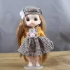 Lalki 16 cm BJD Doll Pełny zestaw 13 ruchomy stawki z kreskówki bjd zabawka uśmiech twarz est make up Toys prezent 230607