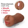 Seks Oyuncak Masajı 3 İçinde 1 Erkek Mastürbat Kupası Emme Vajina 3d Derin Boğaz Ağız Yumuşak Dil Oral Anal Uçak