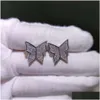 Stud Hip Hop Fl Zircon Butterfly Earrings New Style Dangle 18K Gold/Platinum Plated Jewelry Wholesale Drop Delivery Dhfyc