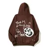 Letters printing hooded restoring ancient ways men and women who the moon lovers hooded fleece popular logo qiu dong