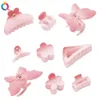 Dangle Chandelier New Matte Acrylic Gradient Pink Hair Claw Hairpin Large Geometry Barrette Crab Hair Clip for Women Girl Elegant Hear Accessories Z0608