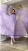 Party Dresses Colorful Pleats Tulle Evening Prom Long Sleeve High Neck Elegant Dress Ankle Length Women Wedding Event Gowns 2023