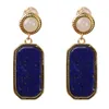 Dangle Oorbellen MIQIAO Natuursteen Lapis Lazuli S925 Zilveren Sieraden Damesmode Luxe Fijn 925 Pure Gecertificeerd