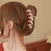 Dangle żyrandol 2023 NOWOŚĆ Rose Fringe Fringe Rhinestone Hair Clip Ladies Elegancki klip do włosów Ponytail Clip Clip Fashion Hair Akcesoria Kobieta Z0608