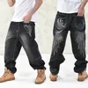 Mens Jeans Large Size 3044 Fashion Loose Big Pockets HipHop Skateboard Casual Men Denim Blue Black Design Brand 230607