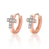 Designer Jewelry Cross Silver Earrings Classic Cz Diamond Hoop&Huggies Earring