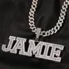 Pendant Necklaces Topbling Az Custom Name Letters Courf Zircon Can Choose Real Gold Plated Hip Hop Jewelry Drop Delivery Pendants Dhu4D