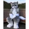 Nouveau Long Fur Husky Dog Fox Costume De Mascotte Top qualité Tenues De Personnage De Dessin Animé Costume De Noël Carnaval Unisexe Adultes Carnaval Robe De Fête D'anniversaire