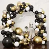 Other Event Party Supplies Black Gold Balloon Garland Arch Kit Confetti Latex 30th 40th 50th Birthday Balloons Decorations Adults Baby Shower 230607