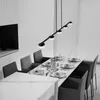 Lustres Moderno Estilo Minimalista Preto Lustre Restaurante El Bar Acrílico Redonda Led Pendente Iluminação Decoração Para Casa