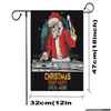 Decorazioni natalizie Colorf Babbo Natale Giardino Bandiera Cortile Banner appeso Lettera Lino stampato Decorazione natalizia Dbc Drop Delivery Home Dhcwf