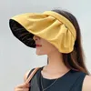 Chapéus de Aba Larga Bucket Black Rubber Shell Hat Dupla Finalidade Aro de Cabelo Guarda-Sol Feminino Proteção Solar Radiação Ultravioleta Topo Aberto Ao Ar Livre 230608