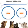 Colliers pour chiens allument Flash collier de sécurité pour animaux de compagnie USB collier étanche résistant aux intempéries fournitures découpables pour les petits