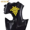 Dangle Chandelier CUIER Full Glass Gemstones Clip on Earring Studs for Women Wedding Jewelry Ear 230607