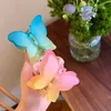 Dangle Chandelier 2023 Fashion Women Shiny Frosted Gradient TieDye Color Butterfly Shape Claw Clips Hair Claw Barrettes Women Girls Accessory Z0608