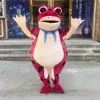 Frog Mascot Costume Simulação de performance Personagem de desenho animado Anime Tema Adultos Tamanho de Natal Publicidade ao ar livre Outfit Terno