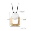 Pendant Necklaces 2023 Boho Unique Necklace Long Leather Square Round Alloy Women Bohemian Drawing Collier Femme Jewelry