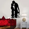 Wall Stickers Loving Couple Love In The Sea Romance Bedroom Home Decor Man Woman Embrace Silhouette Decals Murals Bathroom 41