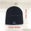 Outros têxteis para casa Bluetooth Música Beanie Hat Wireless Smart Cap Headset Headphone Speaker Microfone Mãos Inverno Macio Quente Malha DB Dhrjt