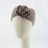 Andra kvinnor rosblomma stickade pannband hösten vinter virkning huvud wrap brett ull hårband turban mode hårtillbehör R230608