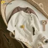 Rompers Ma Baby 018M born Infant Girls Boys Knit Romper Long Sleeve Button Warm Autumn Spring Toddler Clothes Jumpsuits 230607