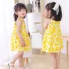 Vestidos para Meninas Vestido de Verão Sem Mangas Suspensório Crianças Princesa Estampa Floral 100% Algodão Casual para Criança Menina 27 Anos 230607