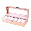 Cajas de reloj Estuches Estuche especial para mujeres Mujer Chica Amiga Relojes de pulsera Caja de almacenamiento Recoger Pink Pu Leather270Y