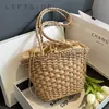 Borse da sera LEFTSIDE Summer Women Weave Straw Tote Bag 2023 New In Travel Beach Bags Handmade Lady Rattan Bucket Shoulder Side Handbags J230608