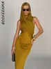 Casual Dresses Boofeenaa Resort Huva backless Maxi Dress Elegant Sexy Evening Party Outfits Cross Halter Long For Women 2023 C87-CE20