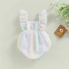 Rompers Summer Sweet Sweet Baby Born Girls Cotton Tulse Multycolor Randevels Strap Brap Outfit 018m 230607