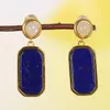 Dangle Oorbellen MIQIAO Natuursteen Lapis Lazuli S925 Zilveren Sieraden Damesmode Luxe Fijn 925 Pure Gecertificeerd