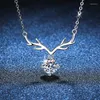 Ketten Wz00122 Lefei Mode Luxus Trendy Klassische 1ct Moissanit Baumeln Deer Halskette Für Frauen 925 Sterling Silber Party Schmuck Geschenk