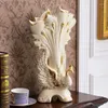 Wazony ceramiczne dekoracja wazonu pozłacana pawno otwarty ekran Kwiat Kreatywny Kreatywne akcesoria domowe do salonu blat