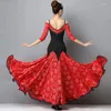 Scen Wear Floral Ballroom Dance Competition Dress for Women Elegant Costume Designer Clothes Tap Outfit DL7266