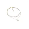 Collane con ciondolo 2023 Collana doppia di perle coreane Moda semplice catena di clavicola squisita gioielli da donna