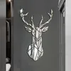 3D spegel väggklistermärken nordisk stil akrylhjort huvud spegel klistermärke avlägsnande väggmålning för diy hem vardagsrum väggdekor