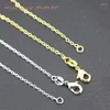 Kedjor elegant koppar rostfritt stål 0,2x1,5 mm länk halsband kedja för kvinnor julklappar chokers diy smycken 18 tum b3371