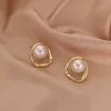 Dangle Chandelier Imitation Pearl arring for Women Gold Color Round stud arits Christmas Gift Design Design arics arics غير عادية Bijoux Femme Z0608